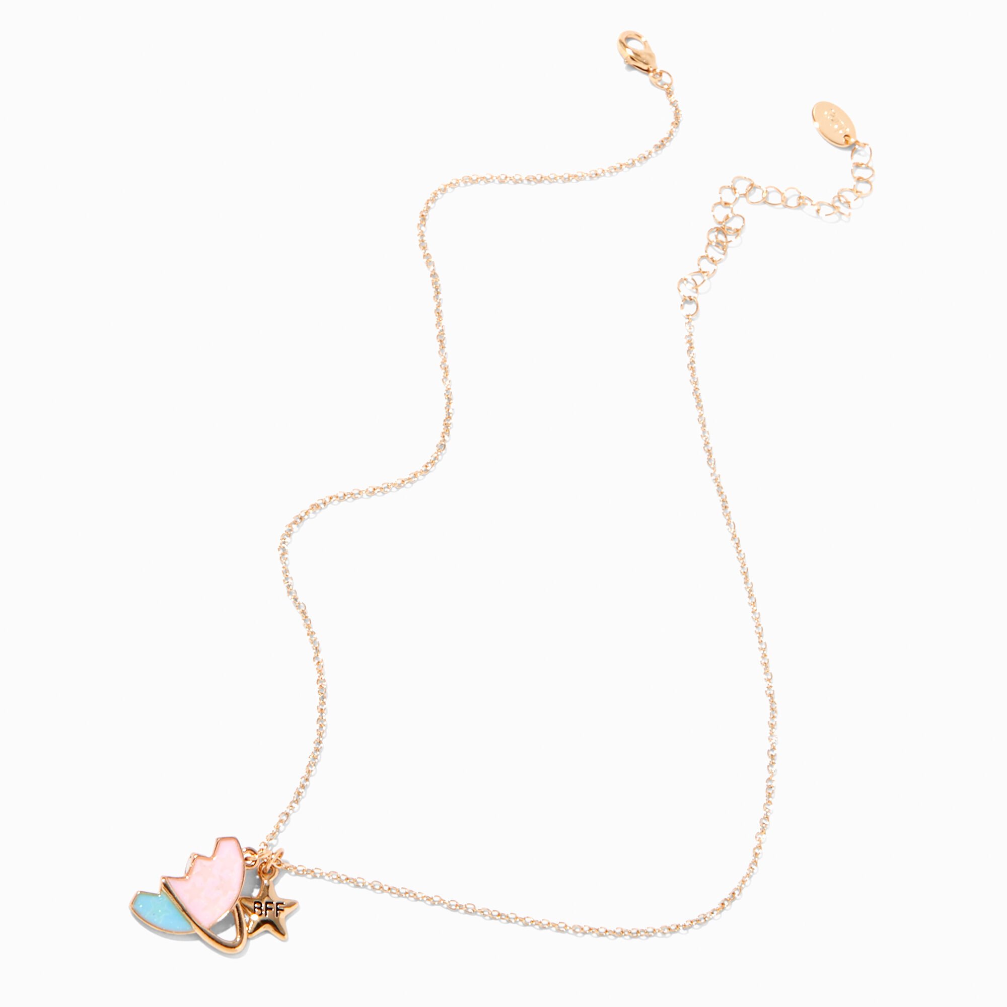 Best Friends Glow in the Dark Split Planet Pendant Necklaces - 2 Pack,