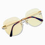 Lunettes rondes &agrave; verres transparents et bordure verte avec r&eacute;duction de la lumi&egrave;re bleue,
