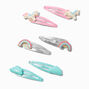 Claire&#39;s Club Rainbow Unicorn Glitter Polyresin Snap Hair Clips - 6 Pack,