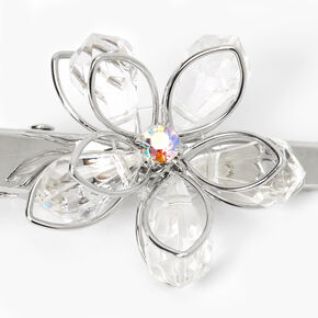 Claire&#39;s Club Silver Rhinestone Flower Hair Clips - 2 Pack,