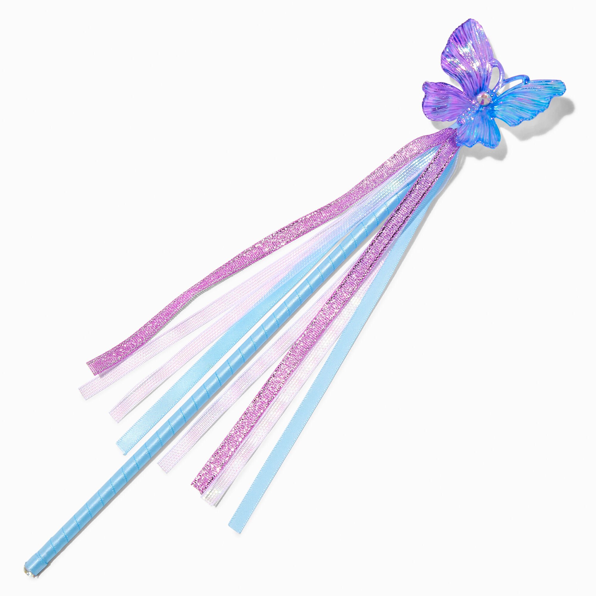 Claire's Club Iridescent Blue Butterfly Crown & Wand - 2 Pack,
