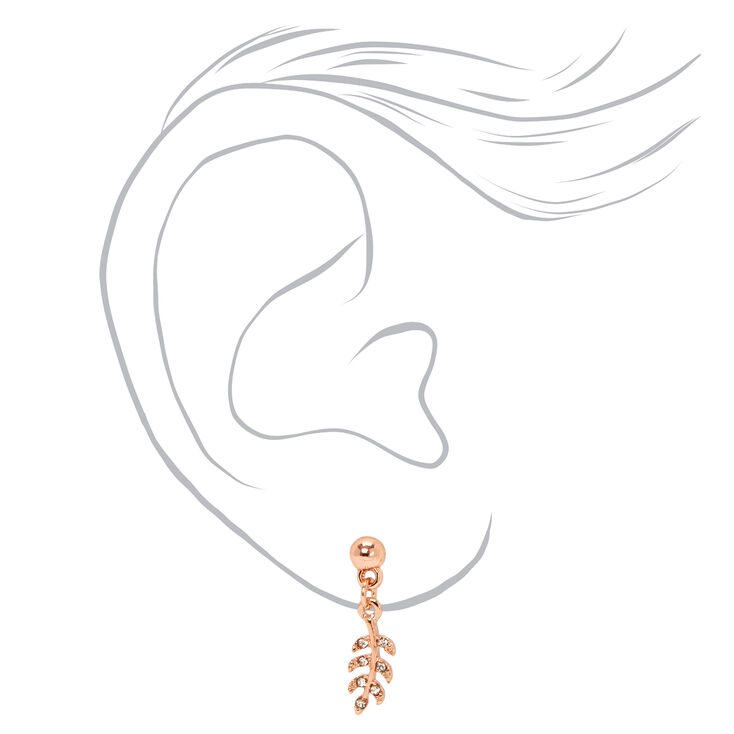 Mixed Metal Embellished Leaf Drop Earrings - 3 Pack,