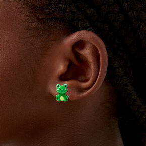 Green Frog Front &amp; Back Earrings,