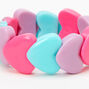 Claire&#39;s Club Lilac Heart Beaded Stretch Bracelet,