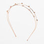 Pearl &amp; Crystal Gold Double Row Headband,