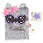 Avery the Owl Lock Plush Diary - Grey,