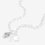 Silver Embellished Skull 16&quot; Chain Necklace,