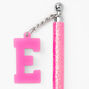 Initial Charm Glitter Pen - Pink, E,