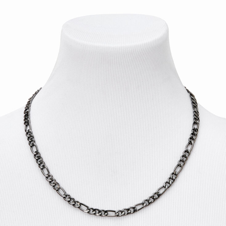 Hematite Figaro 20&quot; Chain Link Necklace,