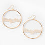 Gold 60MM Baby Girl Script Hoop Earrings,