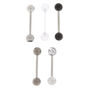 Silver 14G Swirl Tongue Rings - 5 Pack,