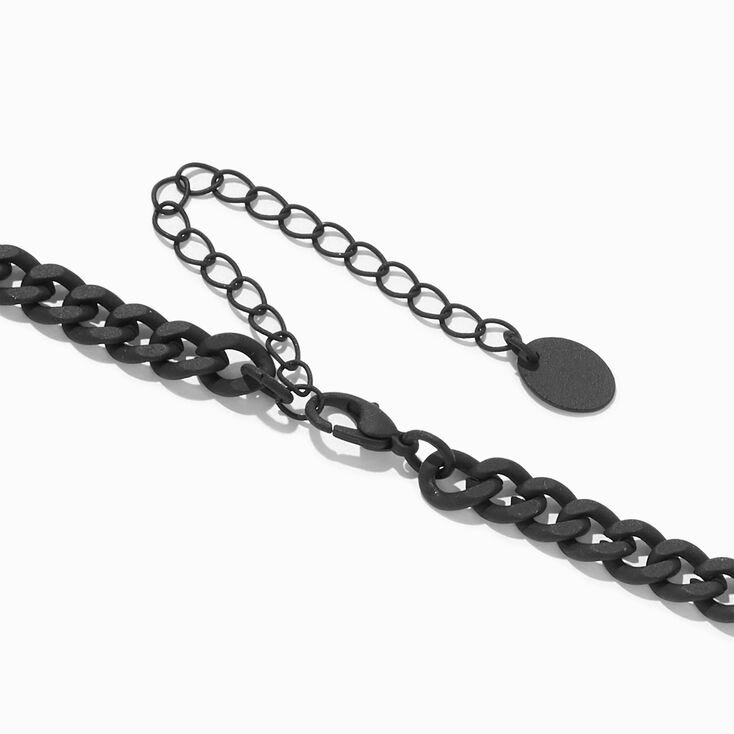 Black Curb Chain Necklace,