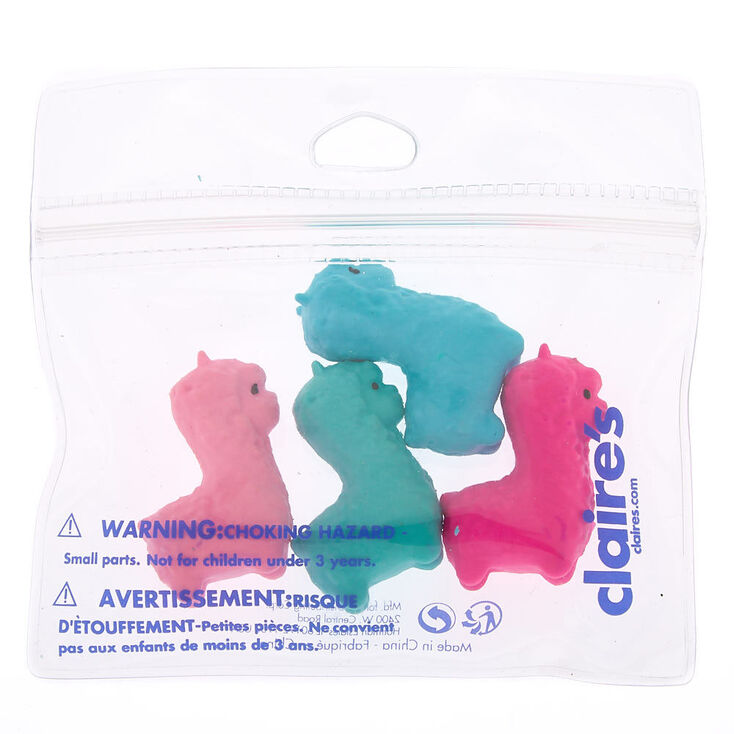 Mixed Llama Erasers - Pink, 4 Pack,