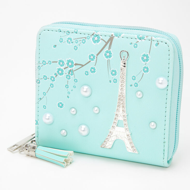 Mini porte-monnaie perles d&#39;imitation Paris - Vert menthe,