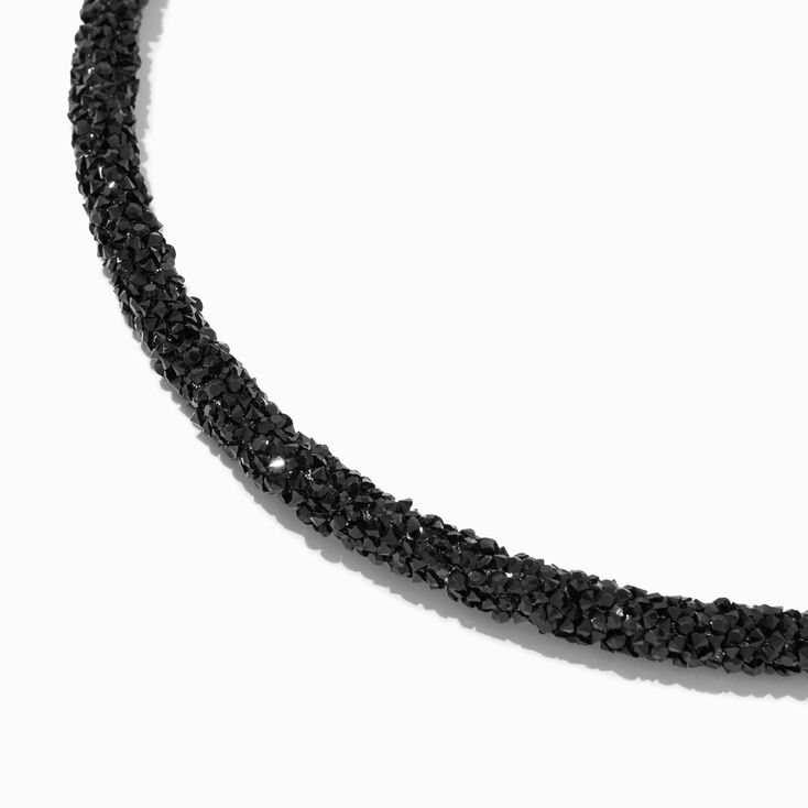 Jet Black Stone Encrusted Necklace,