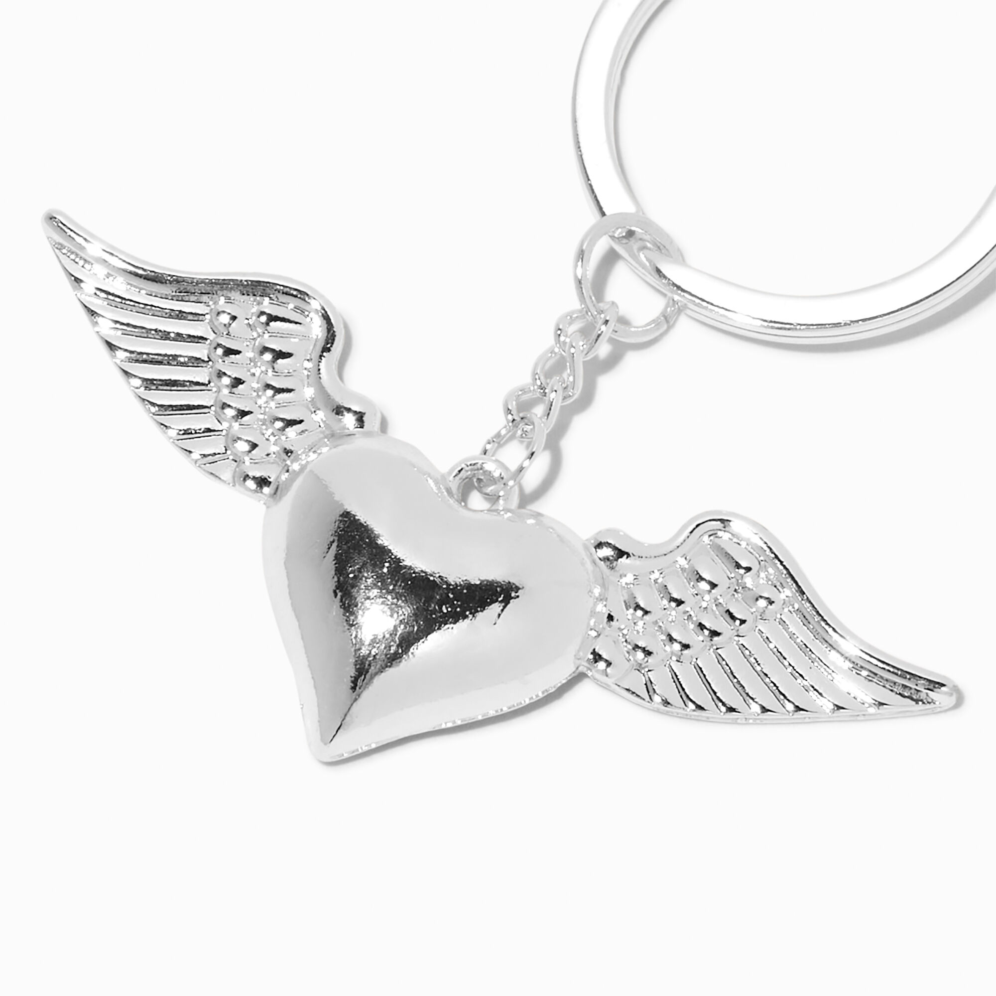 Silver Angel Wings Wrist Strap Keychain Claire s US