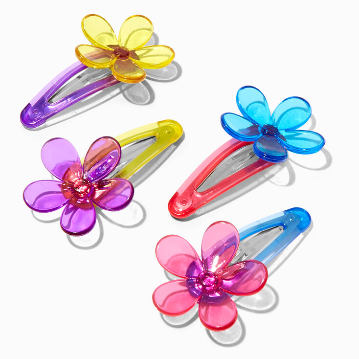 Barrettes clic clac marguerite pastel aux tons vifs - Lot de 4,