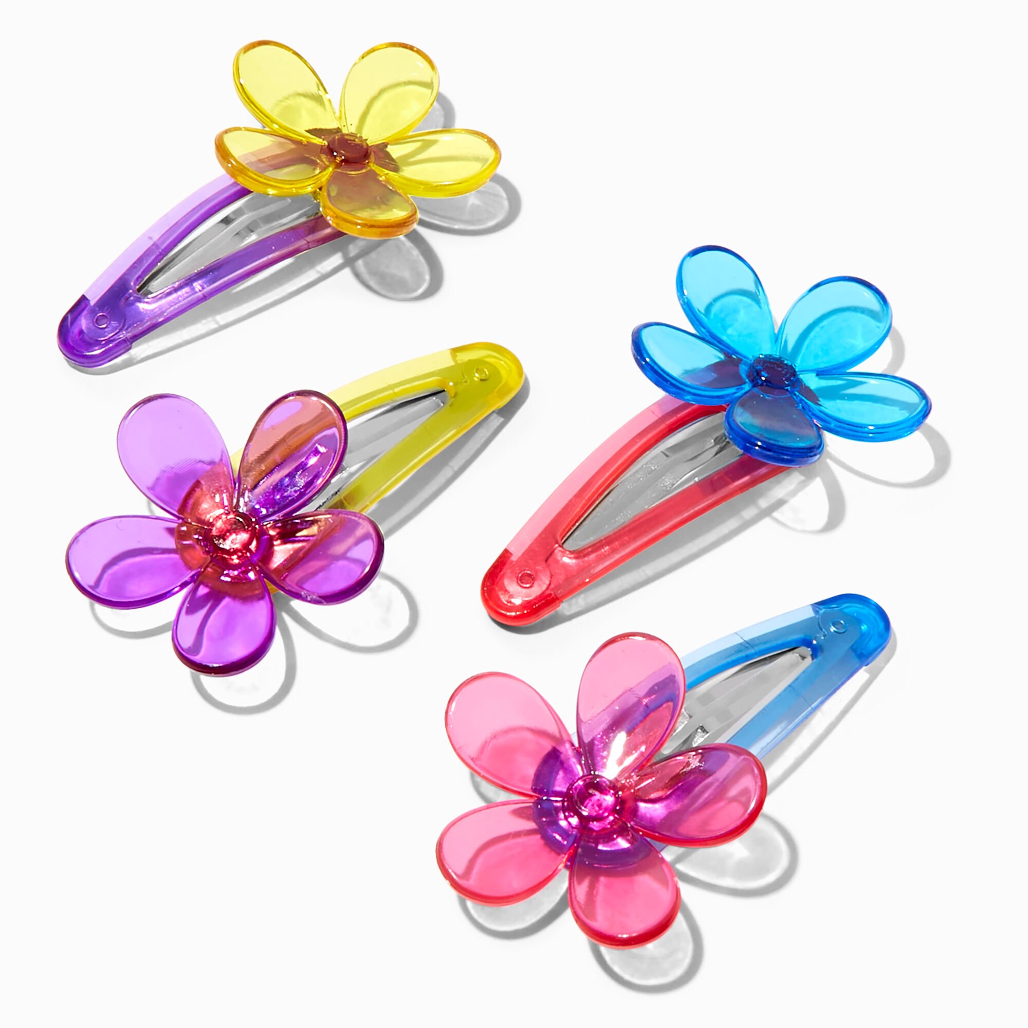 View Claires Bright Daisy Snap Hair Clips 4 Pack information