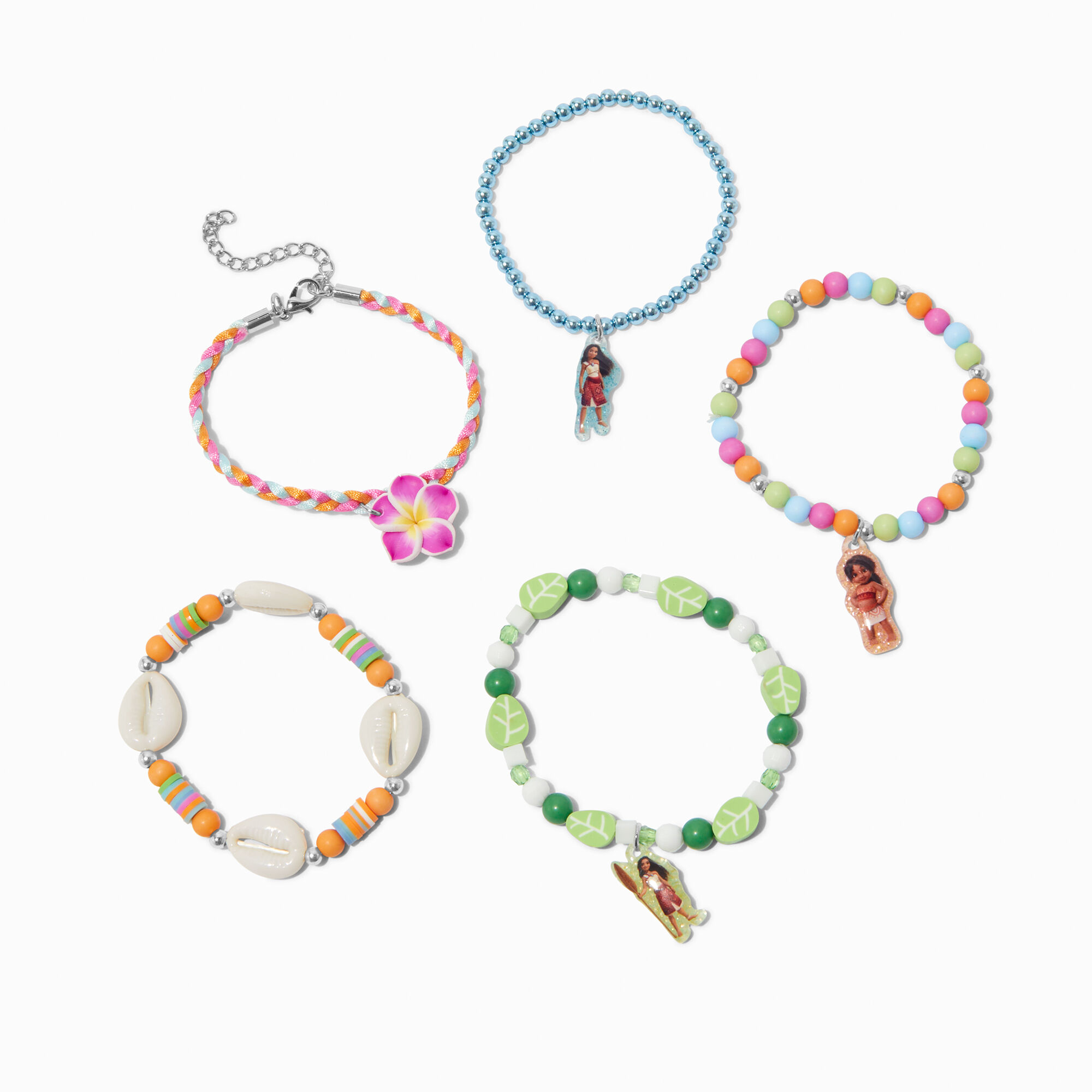 Disney Moana 2 Beaded Stretch Bracelets - 5 Pack,