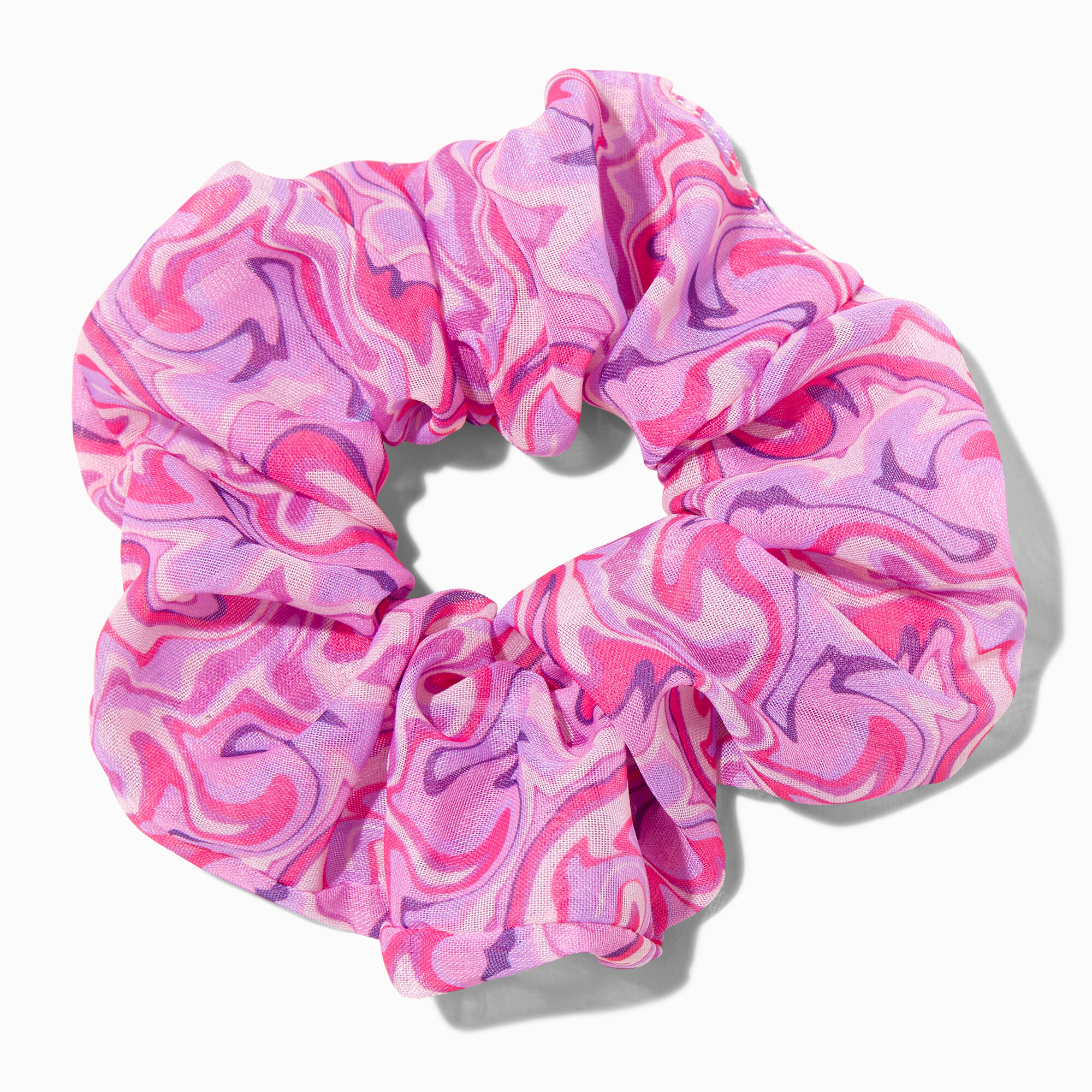Claire's Chouchou de taille moyenne à imprimé tourbillon rose