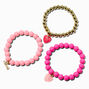 Claire&#39;s Club &quot;Love&quot; &amp; Heart Beaded Stretch Bracelets - 3 Pack,