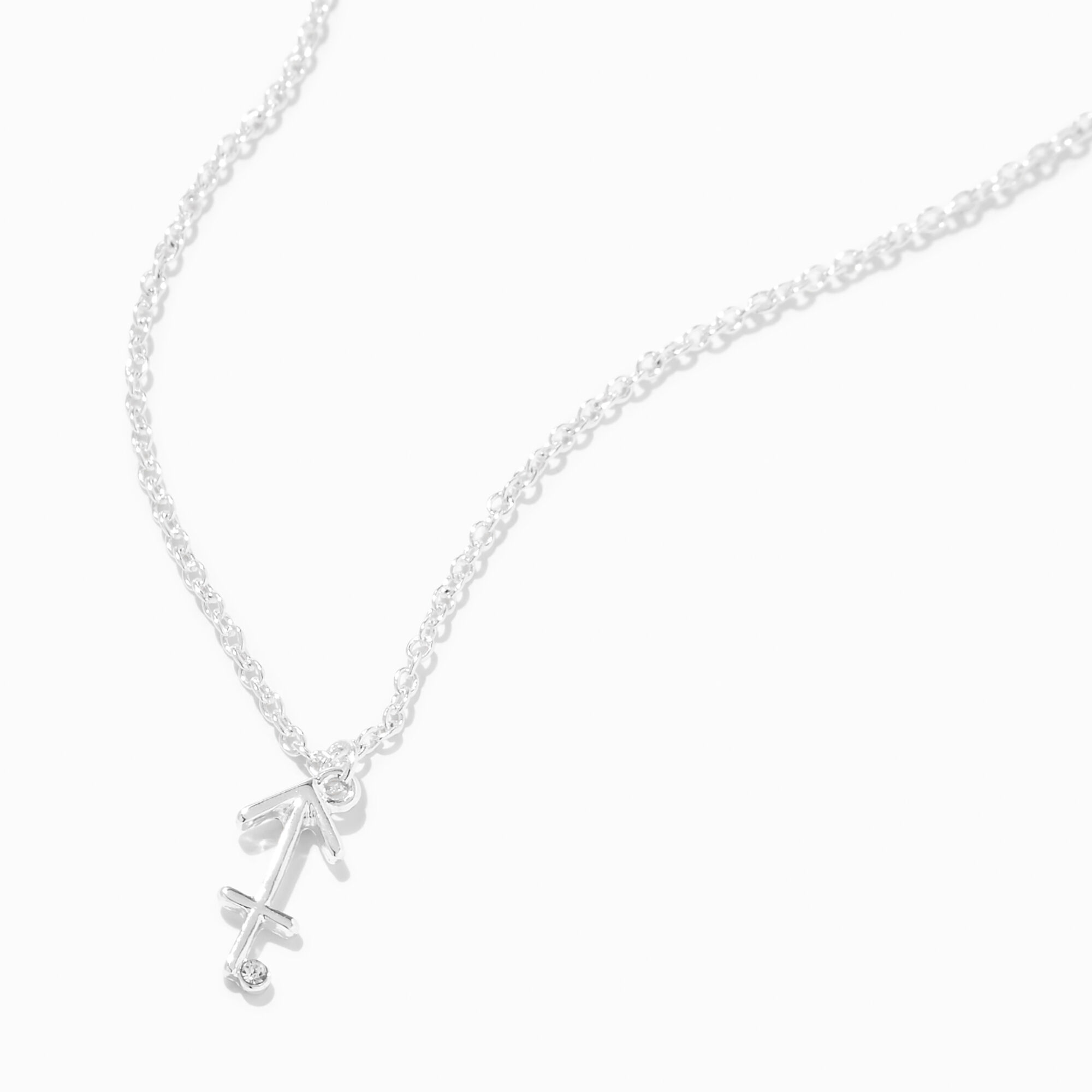 View Claires Tone Crystal Zodiac Symbol Pendant Necklace Sagittarius Silver information