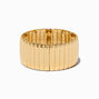 Gold-tone Thick Ribbed Stretch Bracelet,