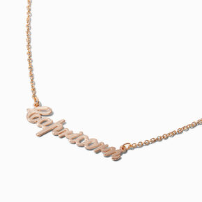 Gold-tone Script Zodiac Pendant Necklace - Capricorn,