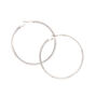 Faux Crystal Silver Hoop Earrings,