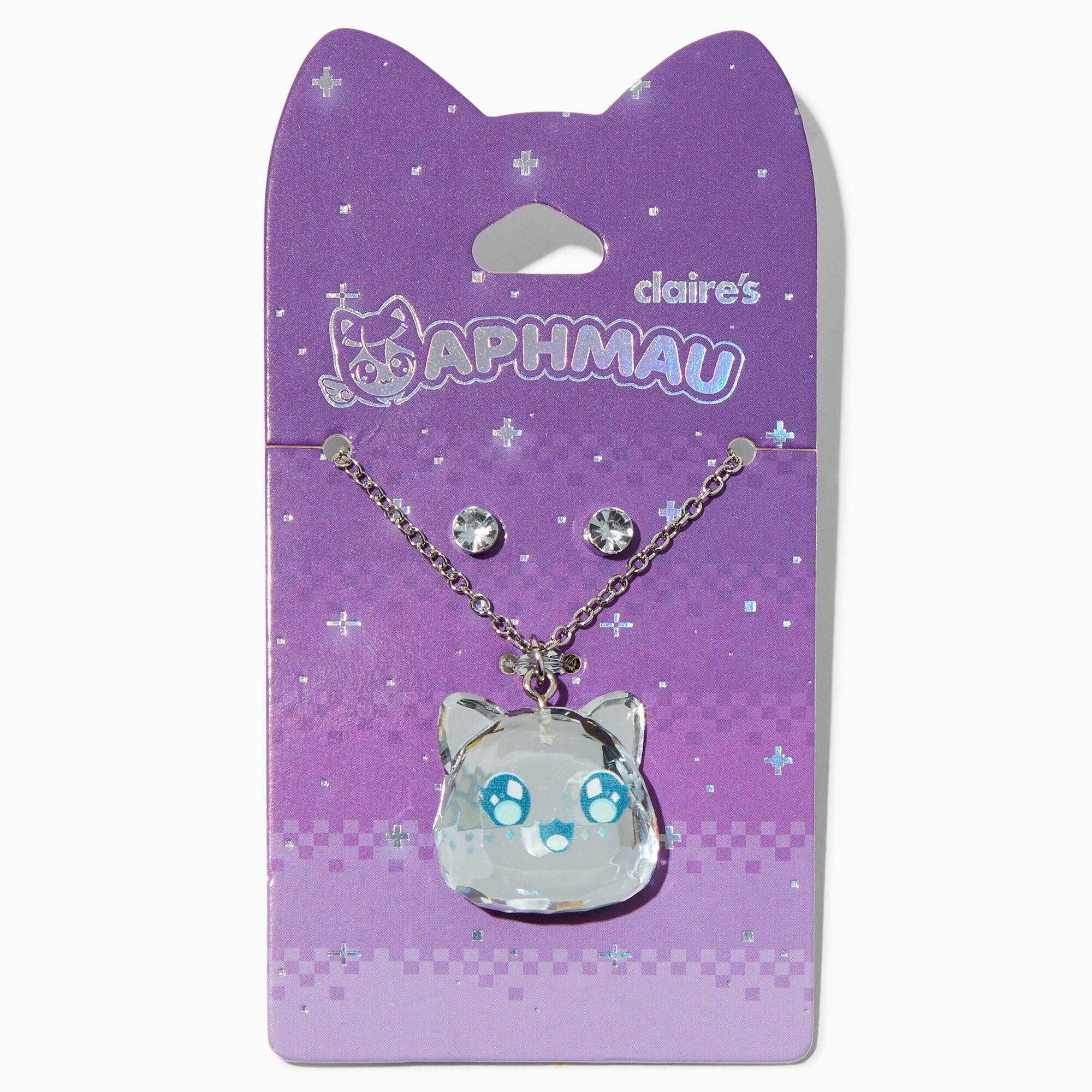 View Aphmau Claires Exclusive Diamond Cat Necklace Earrings Set 2 Pack information