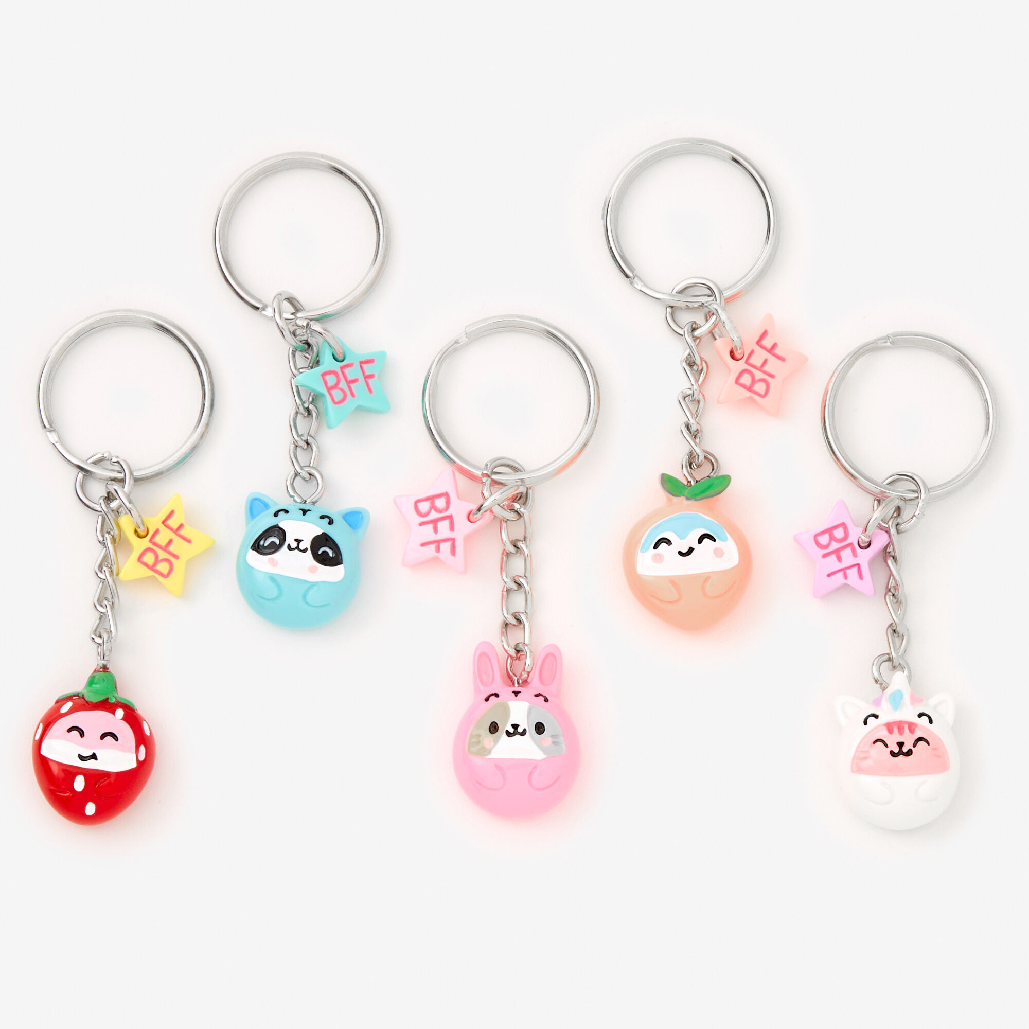 Dress Up Fruit Critters Best Friends Keyrings 5 Pack