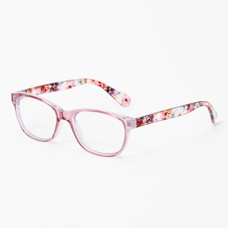Solar Blue Light Reducing Floral Rectangle Clear Lens Frames Pink Claire S Us (results will update below after applying filter). solar blue light reducing floral rectangle clear lens frames pink