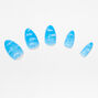 Blue Cloud Jelly Stiletto Vegan Faux Nail Set - 24 Pack,