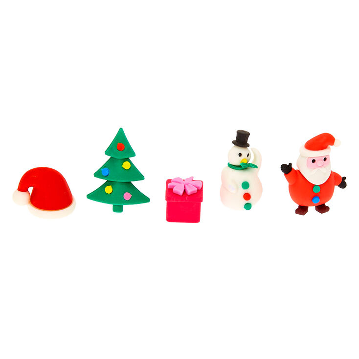 Claire's Lot de 5 gommes de Noël
