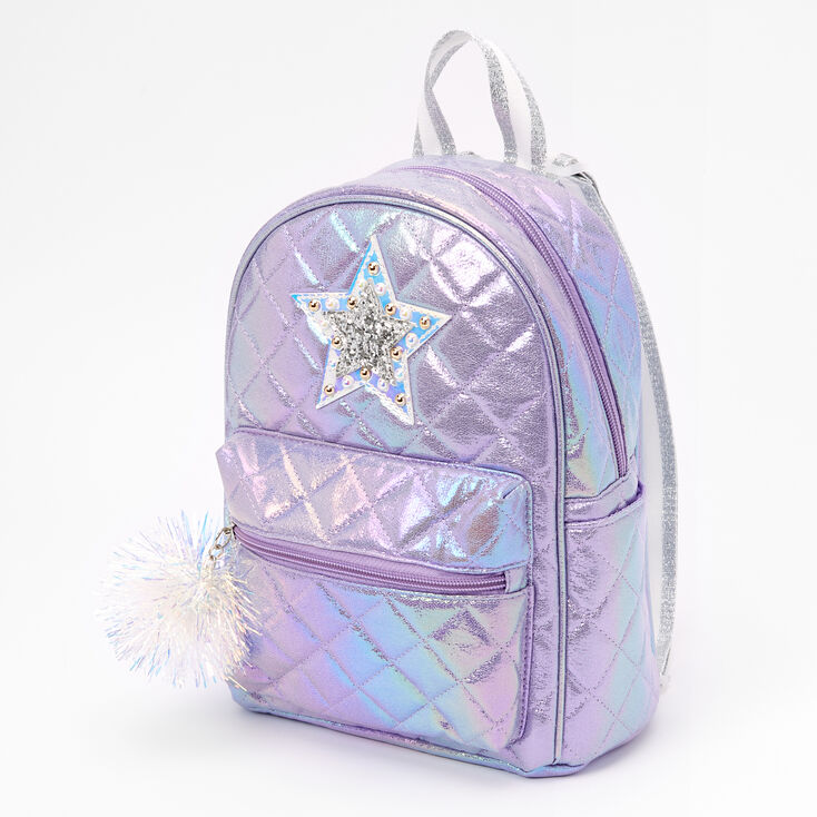 Quilted Star Small Backpack - Purple,