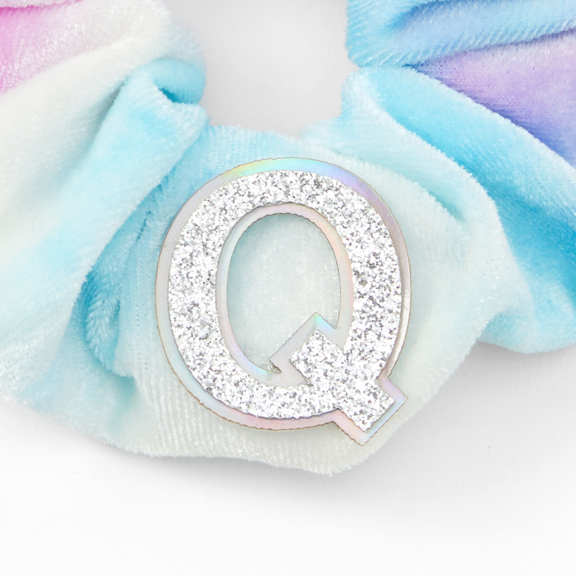 Medium Initial Ombre Hair Scrunchie - Q,