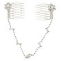 Silver Pearl &amp; Rhinestone Flower Hair Swag,