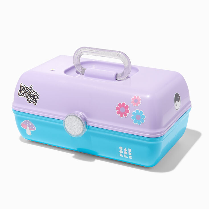 Caboodles Purple &amp; Blue Makeup Case with Stickers,