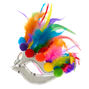 Rainbow Pom Pom Ball Feather Mask,