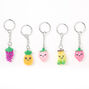 Best Friends Mixed Happy Face Fruit Keychains &#40;5 Pack&#41;,