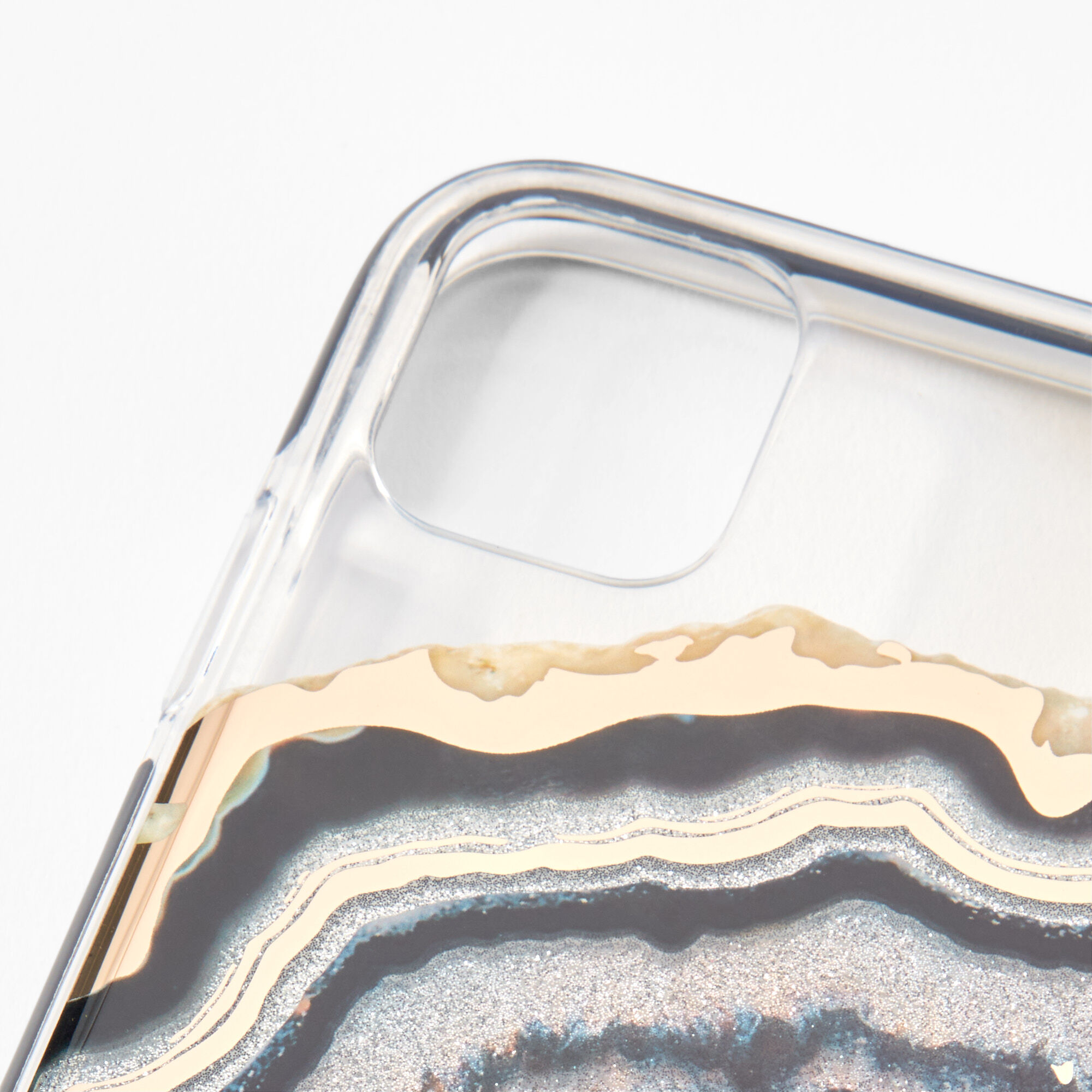 Black & Gold Agate Clear Phone Case - Fits iPhone® 11,