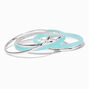 Silver-tone &amp; Turquoise Resin Bangle Bracelets - 5 Pack,