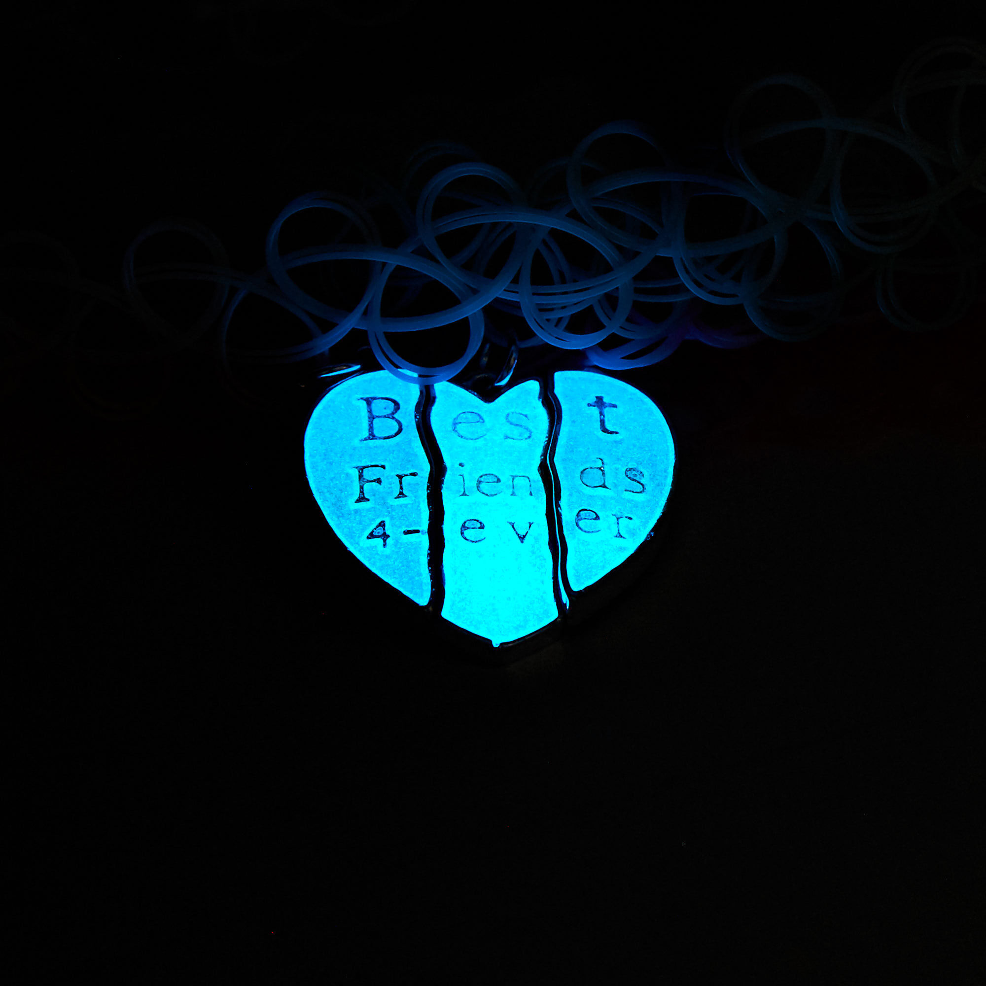 Best Friends Pastel Heart Glow In The Dark Tattoo Choker Necklaces - 3 Pack