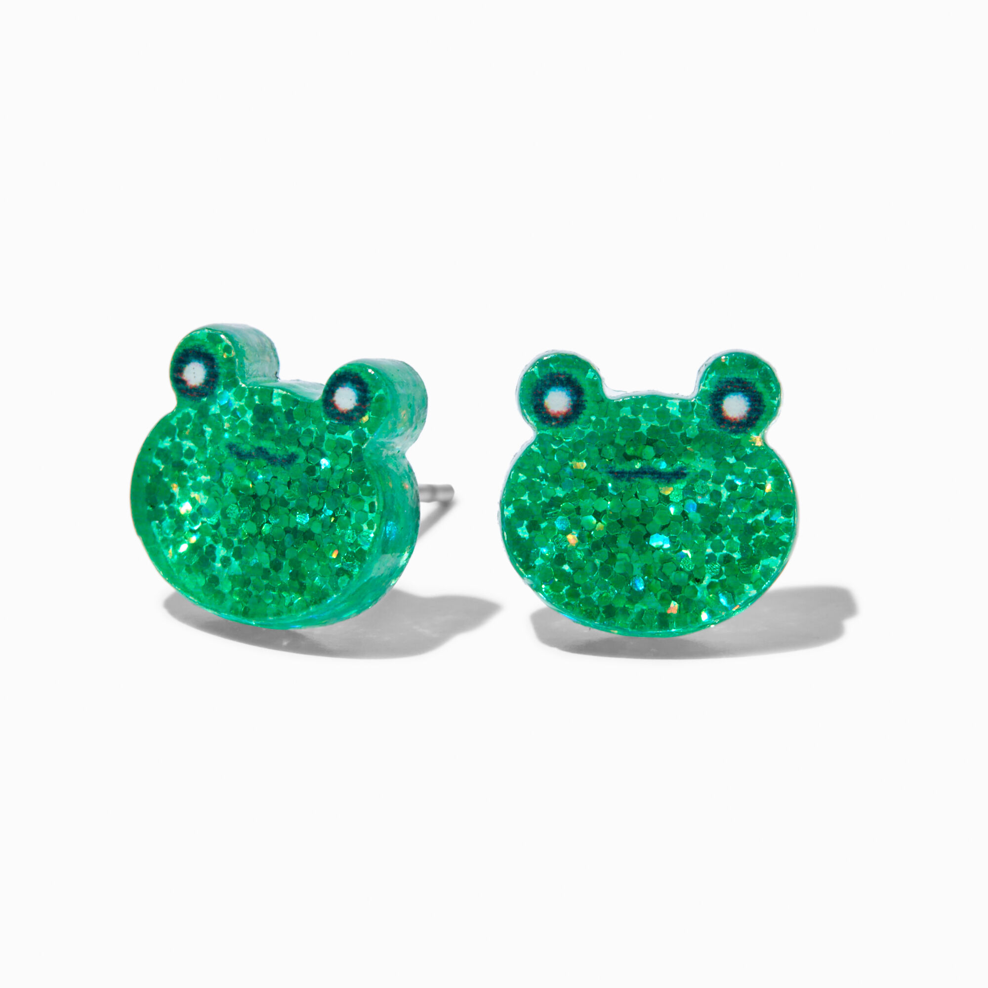 View Claires Frog Acrylic Stud Earrings Silver information