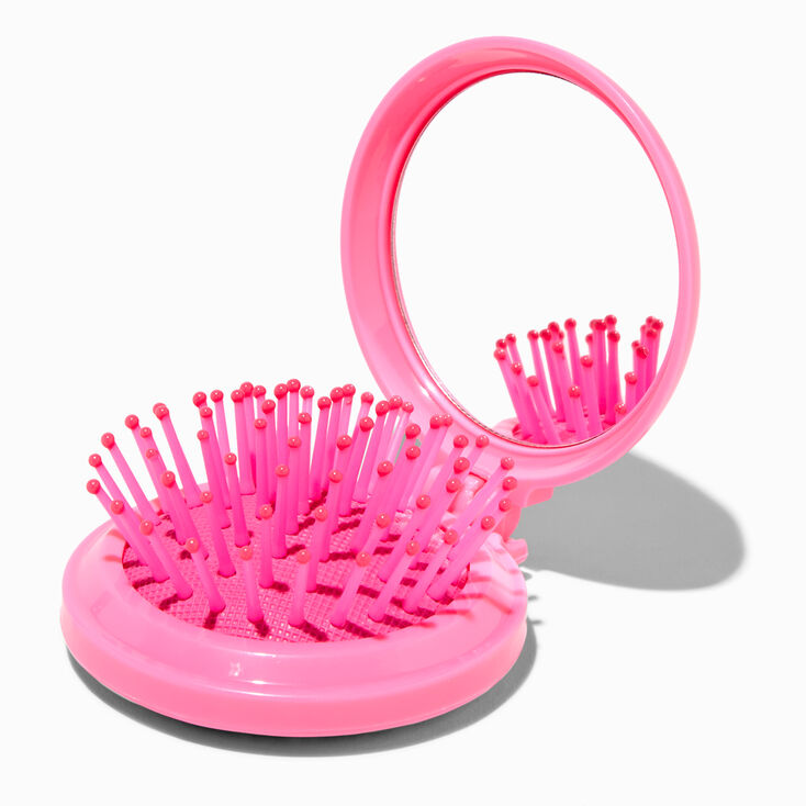 Bejeweled Initial Pop-Up Hair Brush Compact Mirror - E | Claire's US