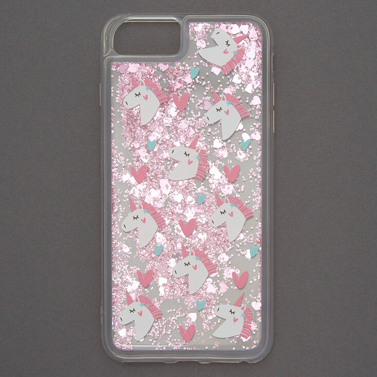 Coque de portable licorne &agrave; paillettes roses,