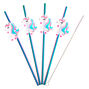 Miss Glitter the Unicorn Anodized Stainless Steel Straws - 4 Pack,