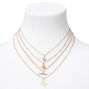 Gold Filigree Butterfly Multi Strand Necklace,