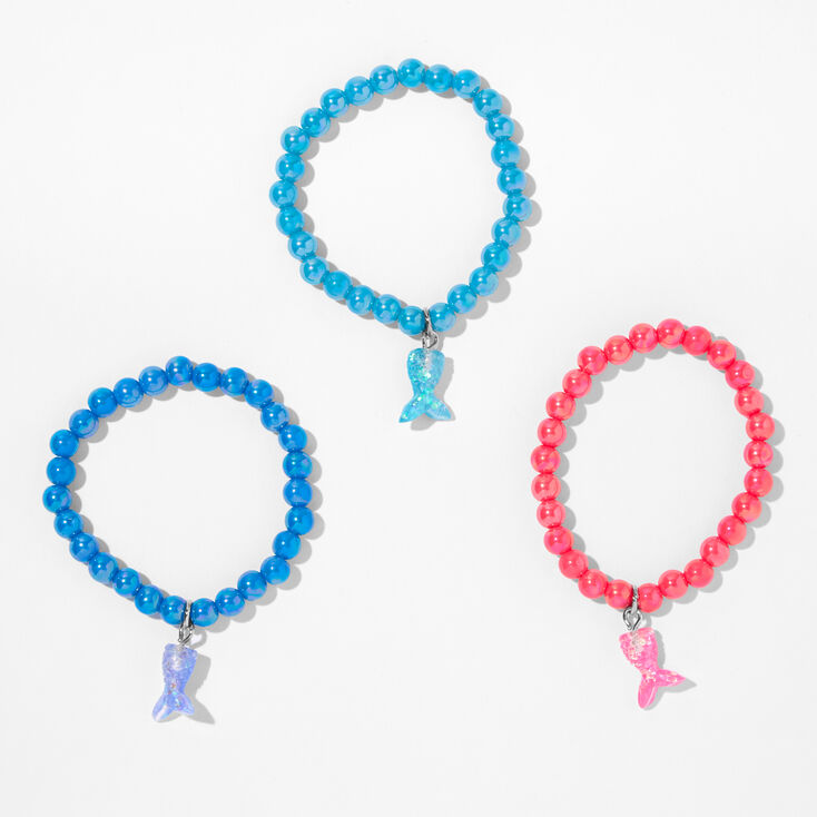 Claire&#39;s Club Mermaid Tail Beaded Stretch Bracelets &#40;3 Pack&#41;,