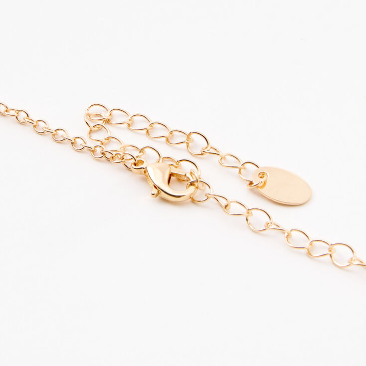 Gold Rectangular Drop Pendant Necklace,